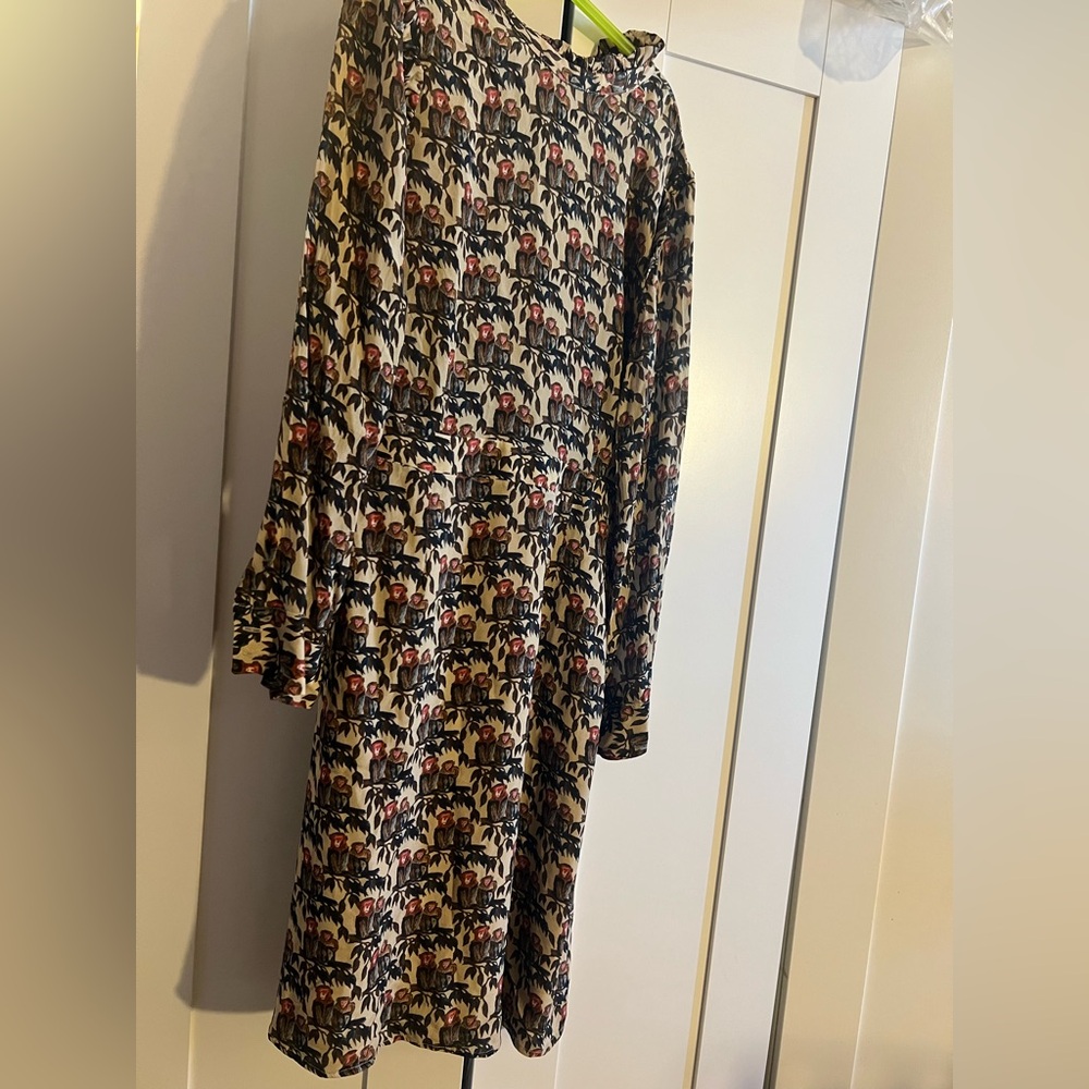 Stylish Silk Multicolor Patterned Dress